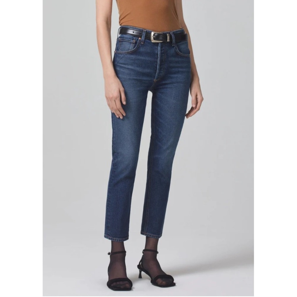 Citizens‎ of Humanity Jolene Jeans High Rise Slim Straight Medium Blue Wash 33